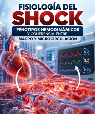 Esquema comparativo de macrocirculación y microcirculación en el shock circulatorio