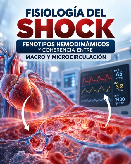 Esquema comparativo de macrocirculación y microcirculación en el shock circulatorio